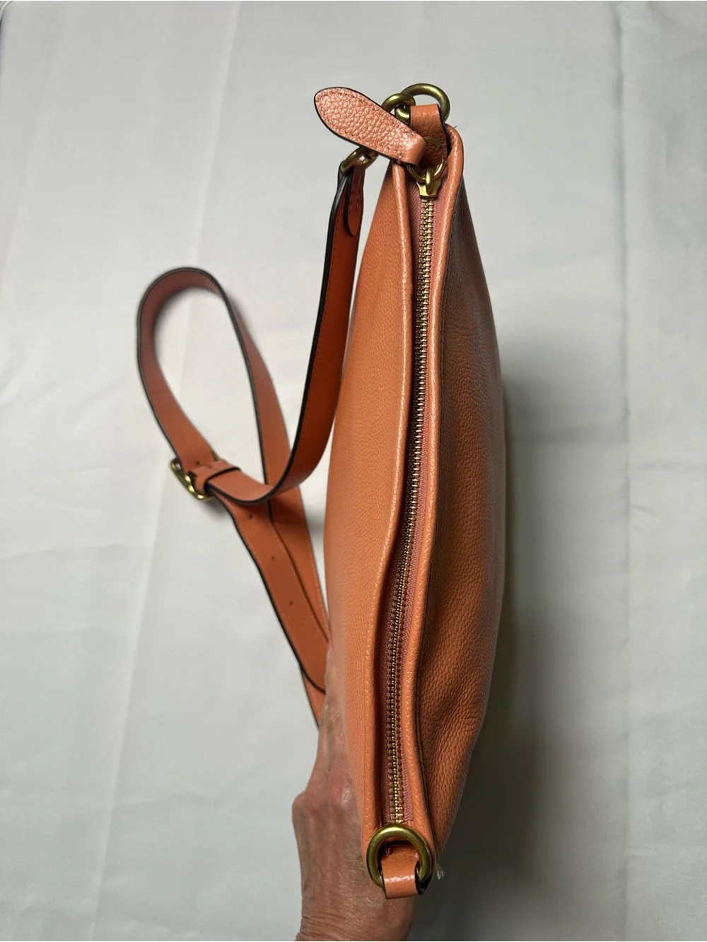 Coach Coral Orange Pebbled Leather Small Dufflet Shoulder Bag